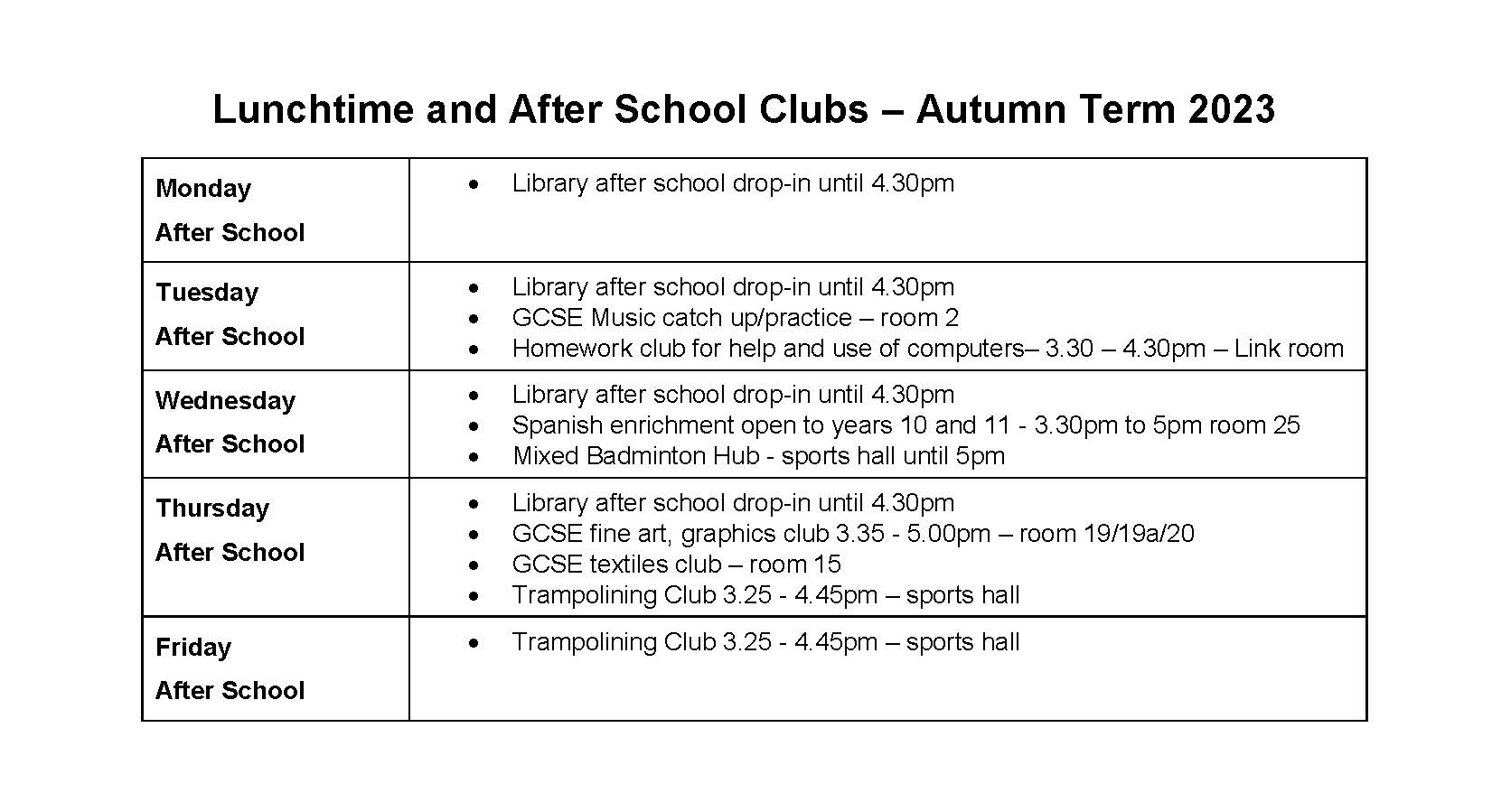 Spanish Club - Term 2, Tuesday lunchtimes from